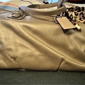 Coach Taupe Leather Tote Bag